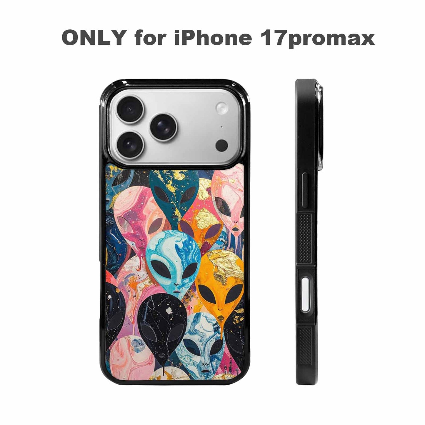 iPhone 17 Pro Max Case — Aliens Marblealiens Pattern Alien Scifi, Custom Printed Phone Case