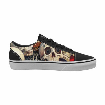 WOMEN'S Skulls Lace-Up Canvas Surreal Custom Shoes