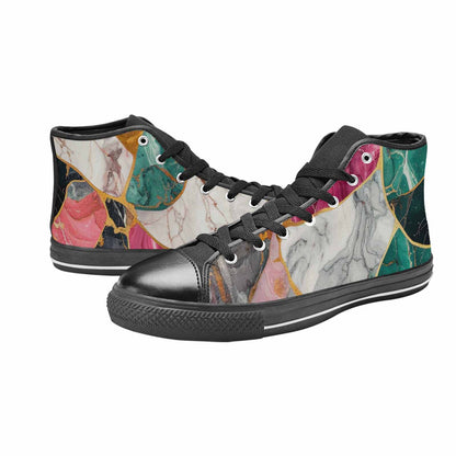 MEN'S Marble Stone Texture High Top Canvas Wallpaper Art Sneakers