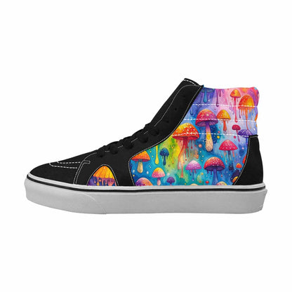 MEN'S Rainbow Drip Mushrooms High Top Canvas Y2K Custom Shoes