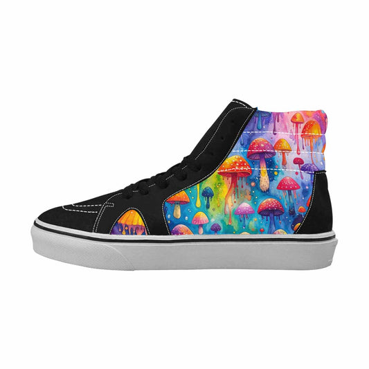 MEN'S Rainbow Drip Mushrooms High Top Canvas Y2K Custom Shoes