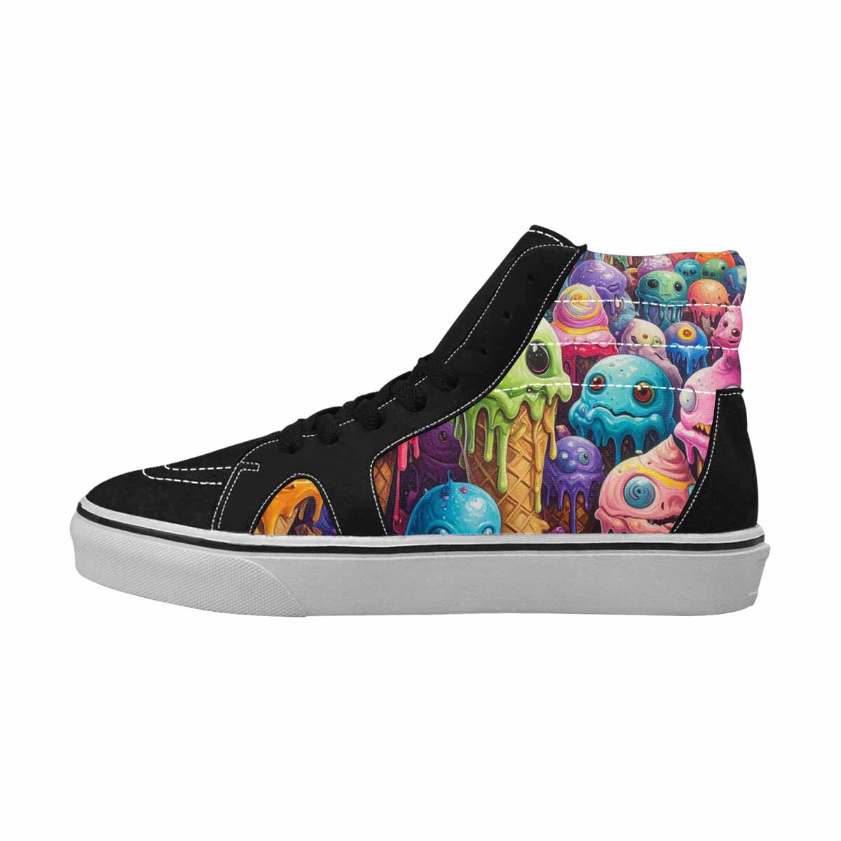 MEN'S Melting Ice Cream Monster High Top Canvas Dreamlike Shoes