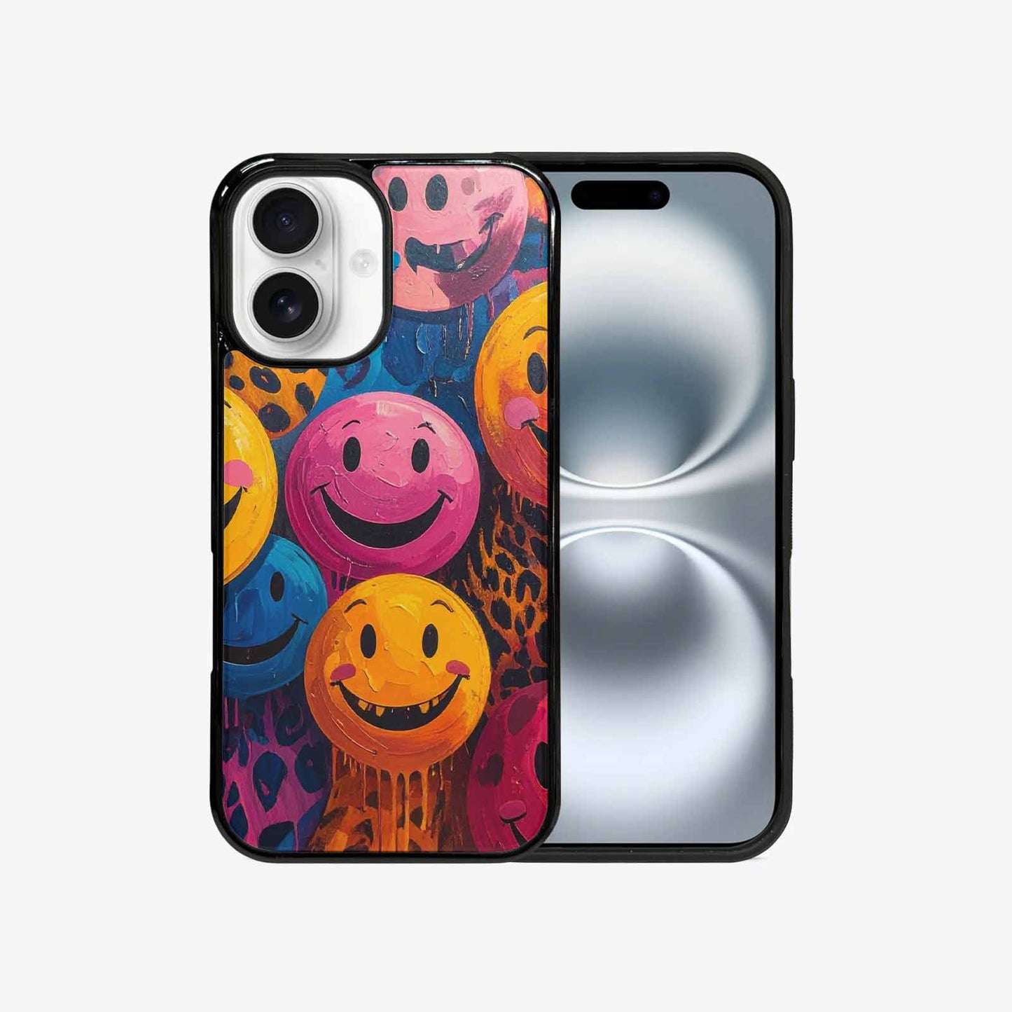 iPhone 16 Case — Smiley Faces Animal Printsmile P7v, Customized Protective Case