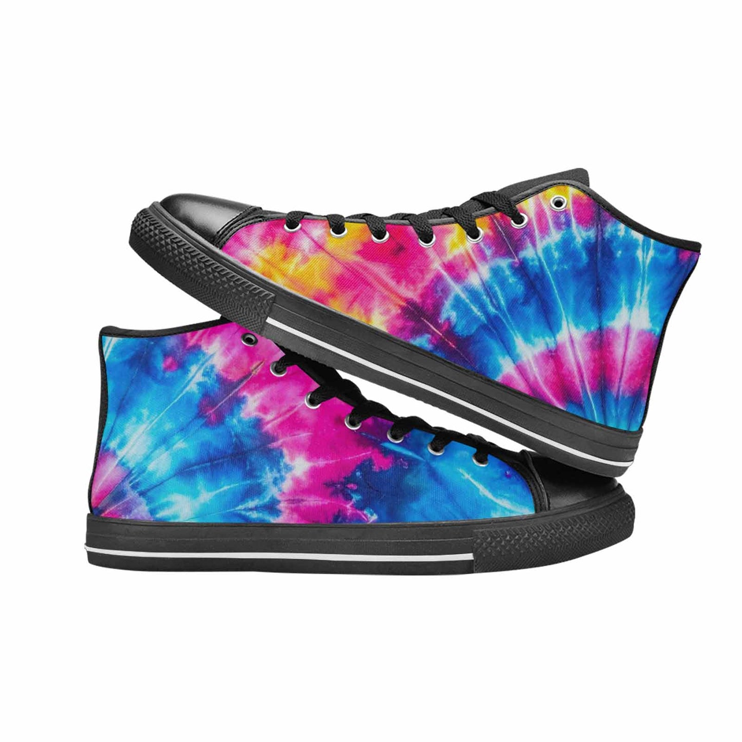 MEN'S Tie Dye Acid Wash Color High Top Canvas Cottagecore Custom Shoes