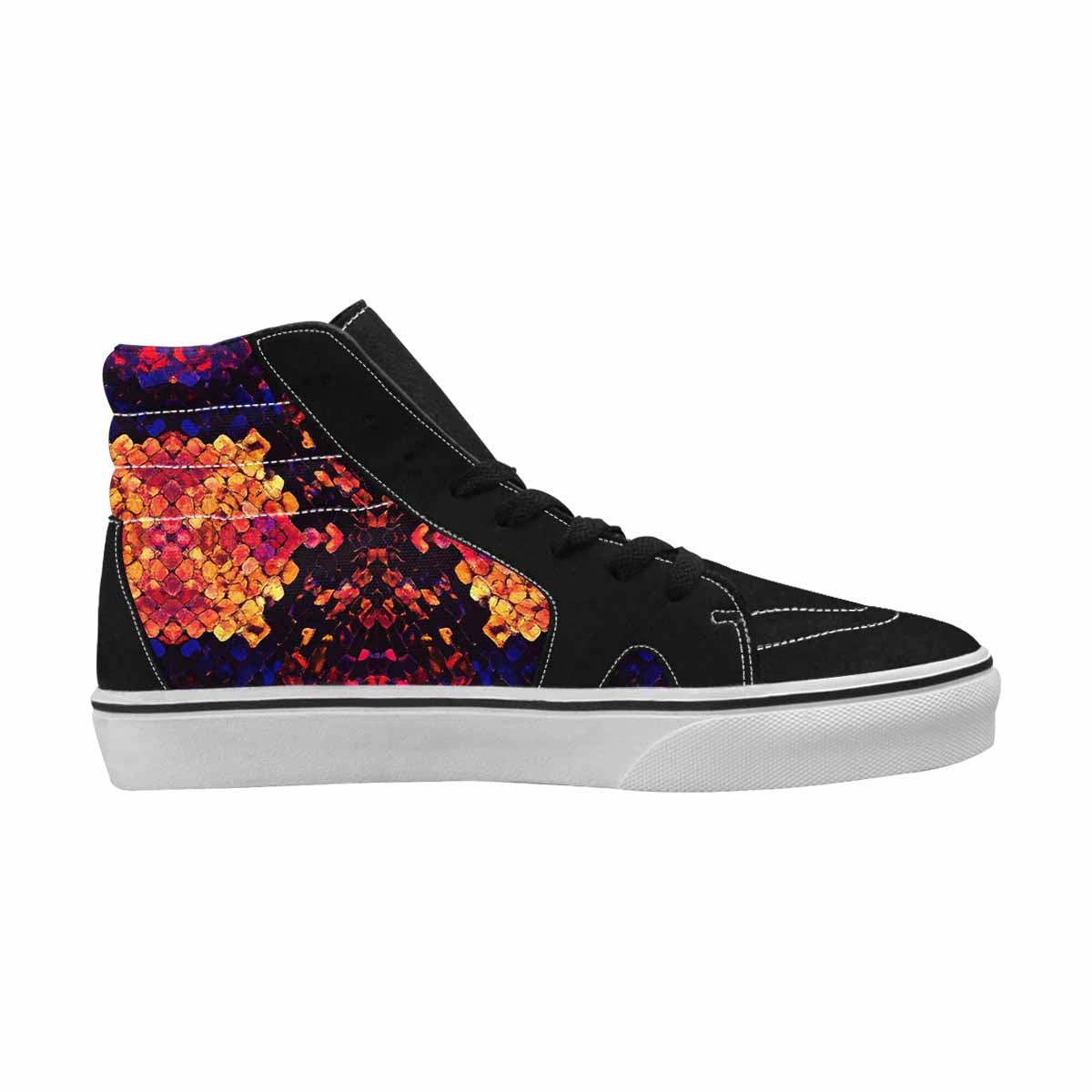 WOMEN'S Dark Snake Print High Top Canvas Cottagecore Custom Shoes