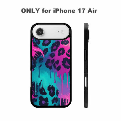 iPhone 17 Air Case — Leopard Melting Neon Animal Print, Personalized Phone Case