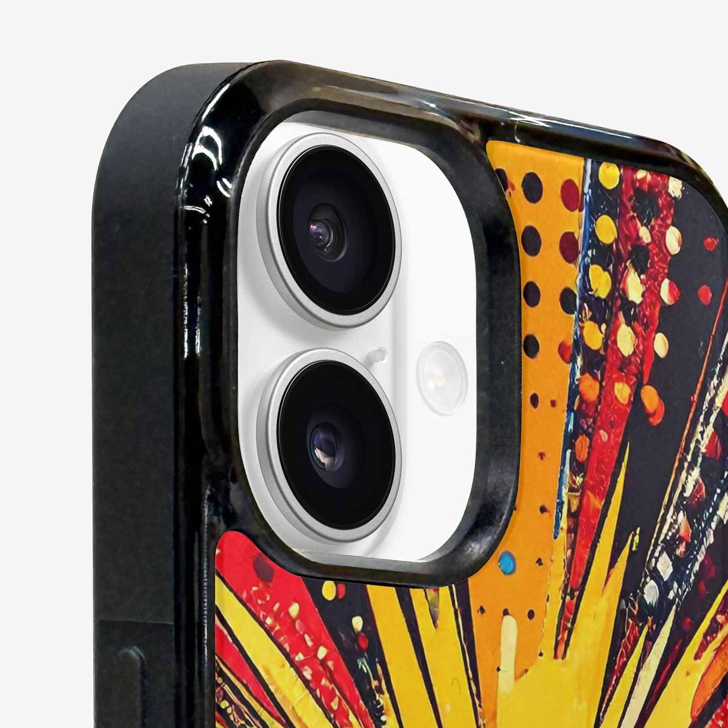 iPhone 16 Plus Case — Comic Halftone Comic Bursts Pattern Hundreds, Personalized Phone Case
