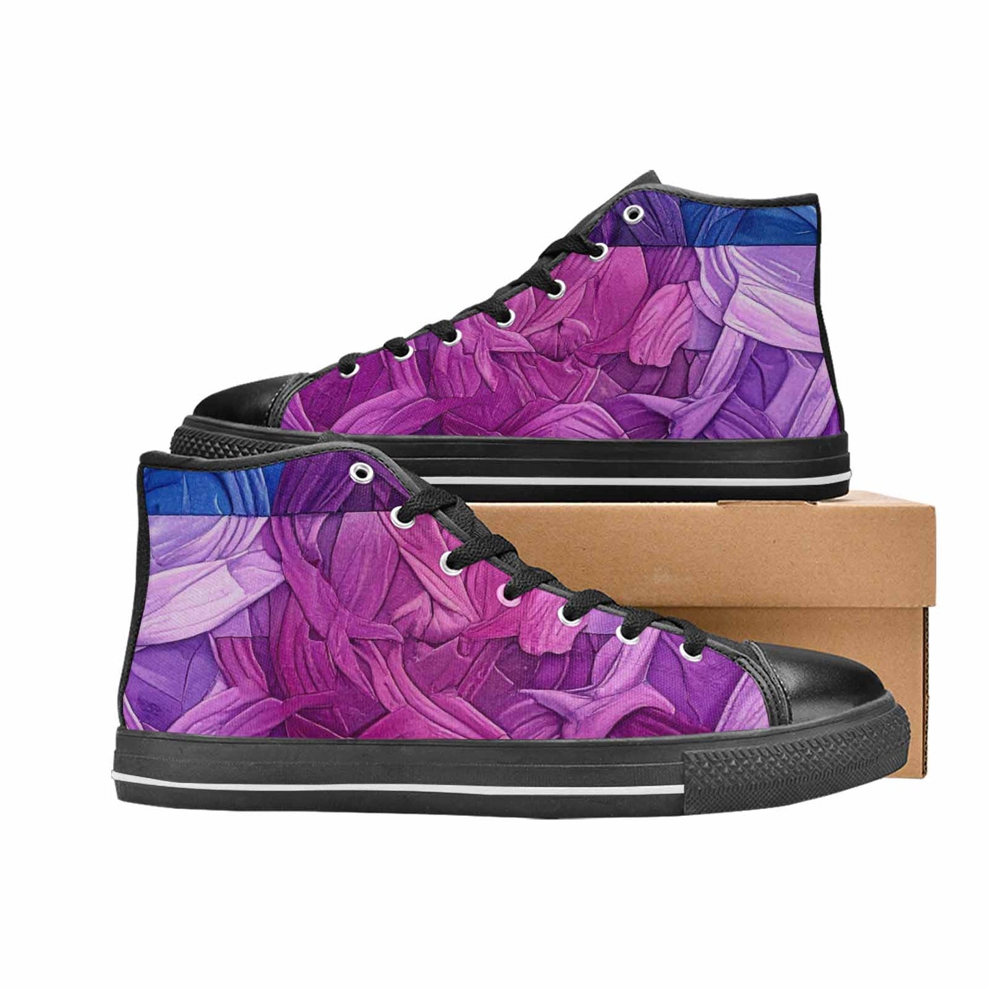 MEN'S Bisexual Flag Color High Top Canvas Vivid Custom Sneakers