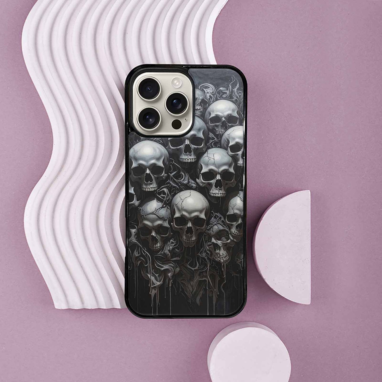 iPhone 16 Pro Max Case — Grey Dark Black And Grey Tones, Custom Art Phone Cover