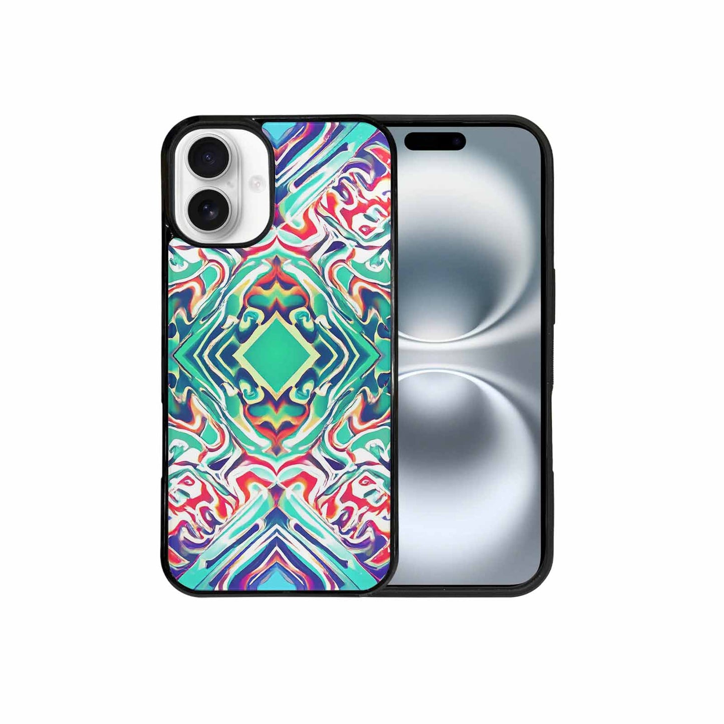 iPhone 16 Plus Case — Holographic Tribal Blaze, Customized Protective Case