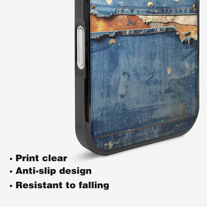 iPhone 16 Case — Denim Distressed Textures Print Edge To, Original Design Phone Case