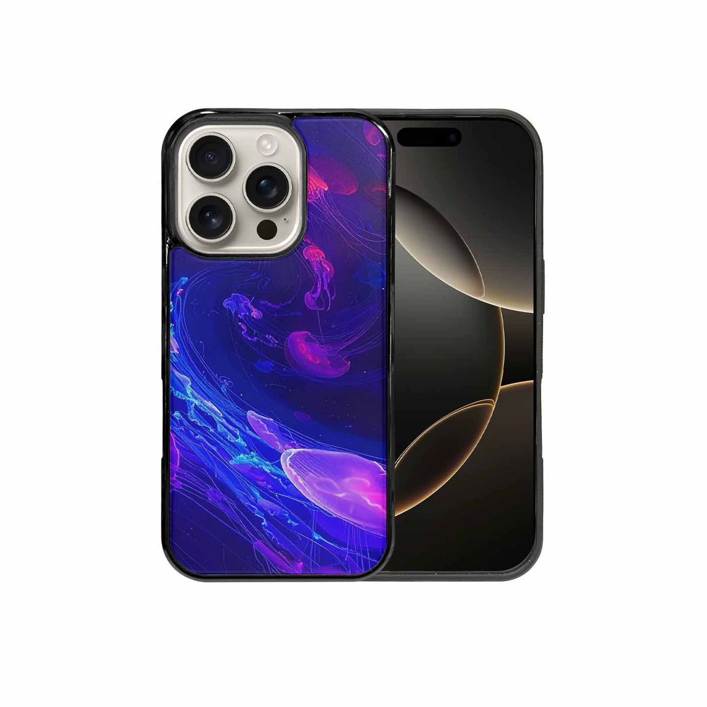 iPhone 16 Pro Case — Jellyfish Glow Jellyfish Glow Pattern Hundreds, Custom Print Case Cover