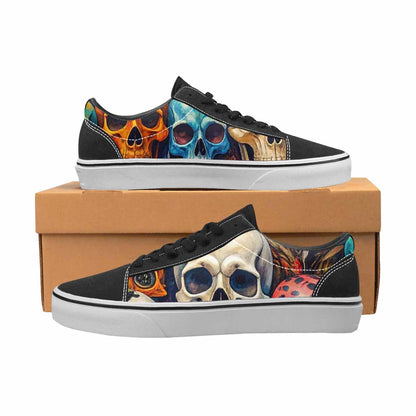 WOMEN'S Skulls × Animal Print Lace-Up Canvas Dreamlike Custom Shoes