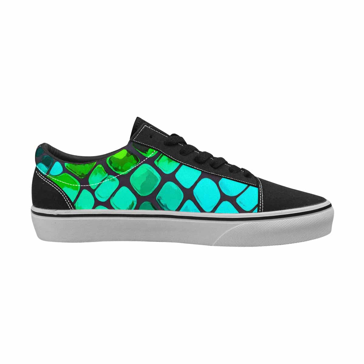 WOMEN'S Dark Snake Print Canvas Lace-Up Cottagecore Custom Shoes