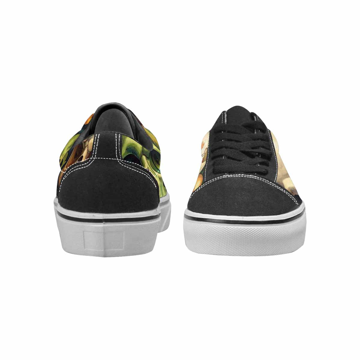 WOMEN'S Skulls  Camo Skulls Lace-Up Canvas Vivid Custom Sneakers