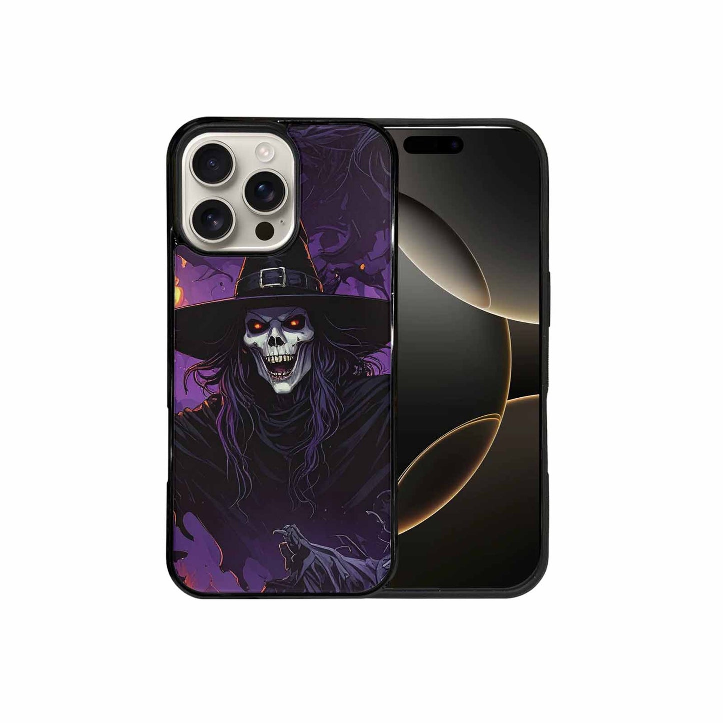 iPhone 16 Pro Max Case — Scary Horror Halloween Art Print Edge, Customized Protective Case