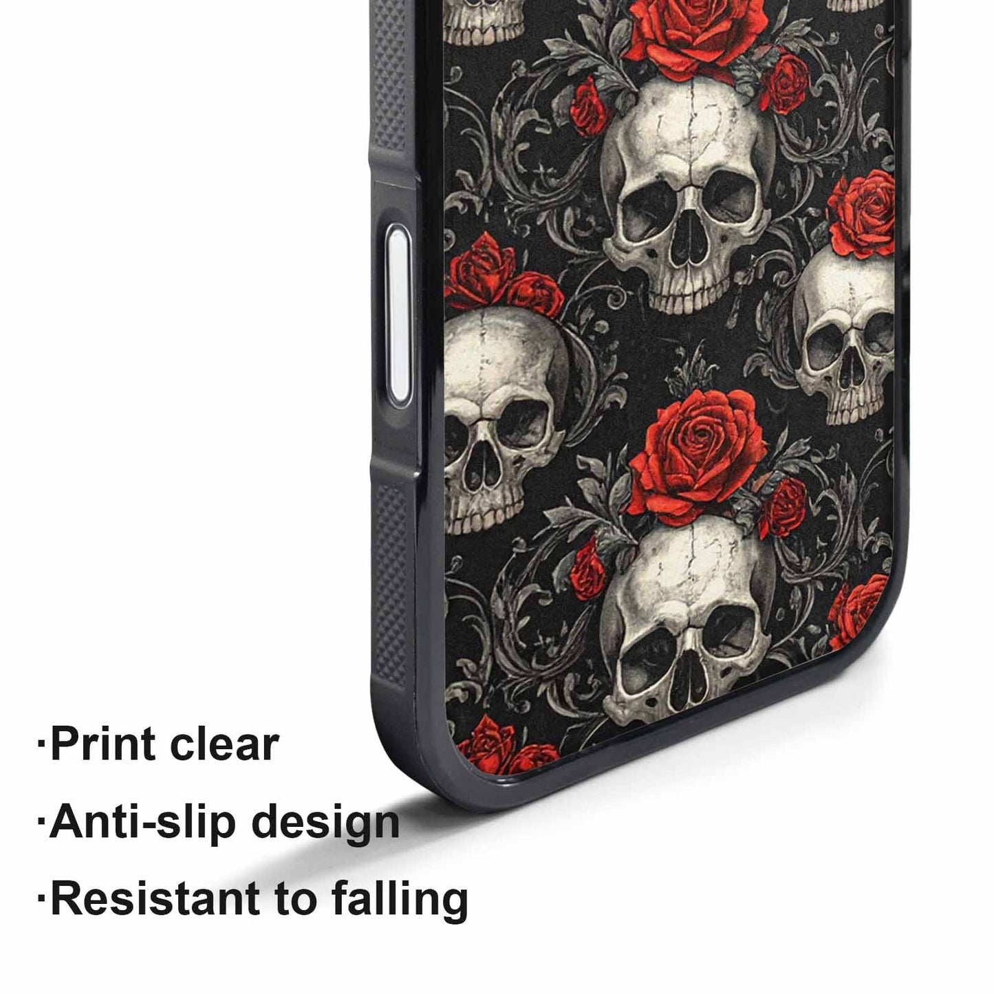 iPhone 17 Air Case — Skulls Roses Fine Line Gothic Skulls, Original Design Phone Case