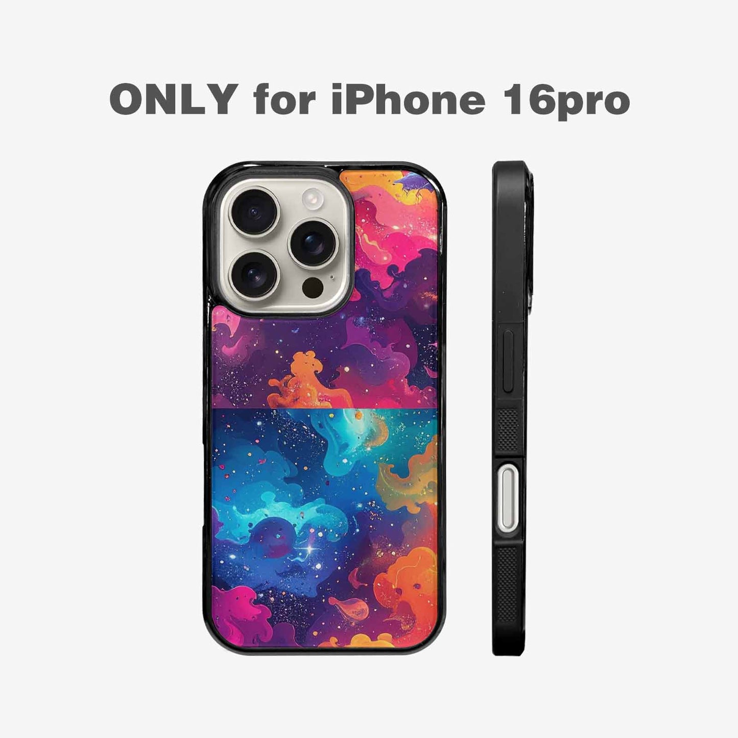 iPhone 16 Pro Case — Cosmic Creature And Object Mashup Pattern, Custom Art Phone Cover