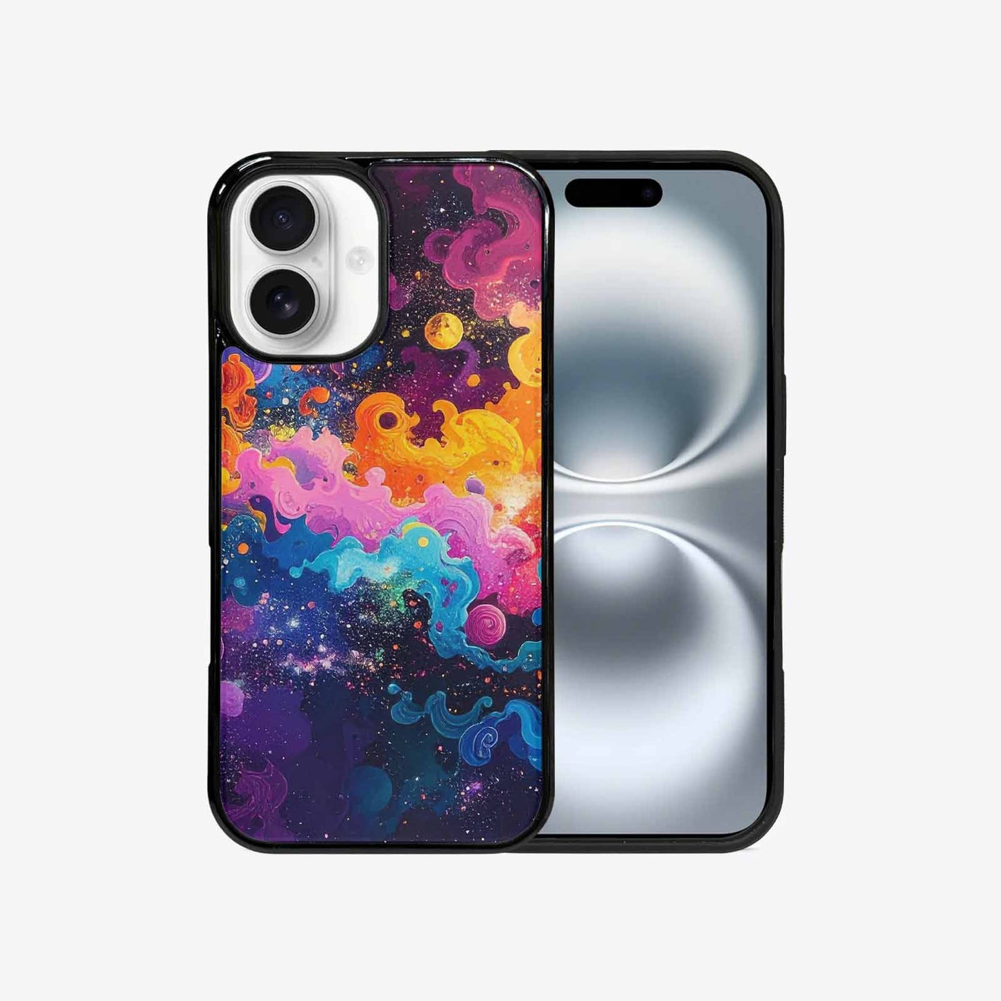 iPhone 16 Case — Cosmic Creature And Object Mashup Pattern, Custom Made Phone Cover