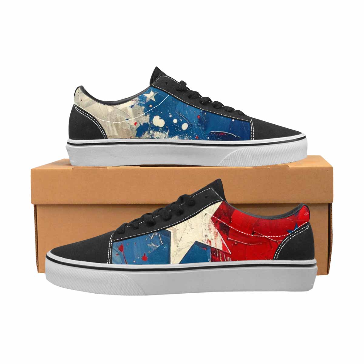 MEN'S Patriotic Canvas Unique Print Kaleidoscope Custom Print Sneakers