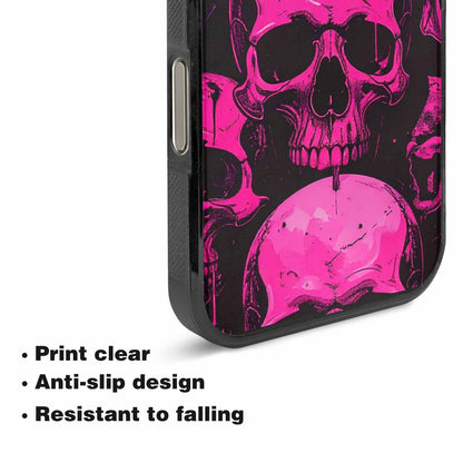 iPhone 16 Pro Max Case — Pink Purple Skeletons Neon Drip Melting, Custom Art Phone Cover