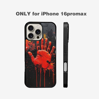 iPhone 16 Pro Max Case — Halloween Splatter Handprint Custom Personalized Phone, Custom Art Phone Cover