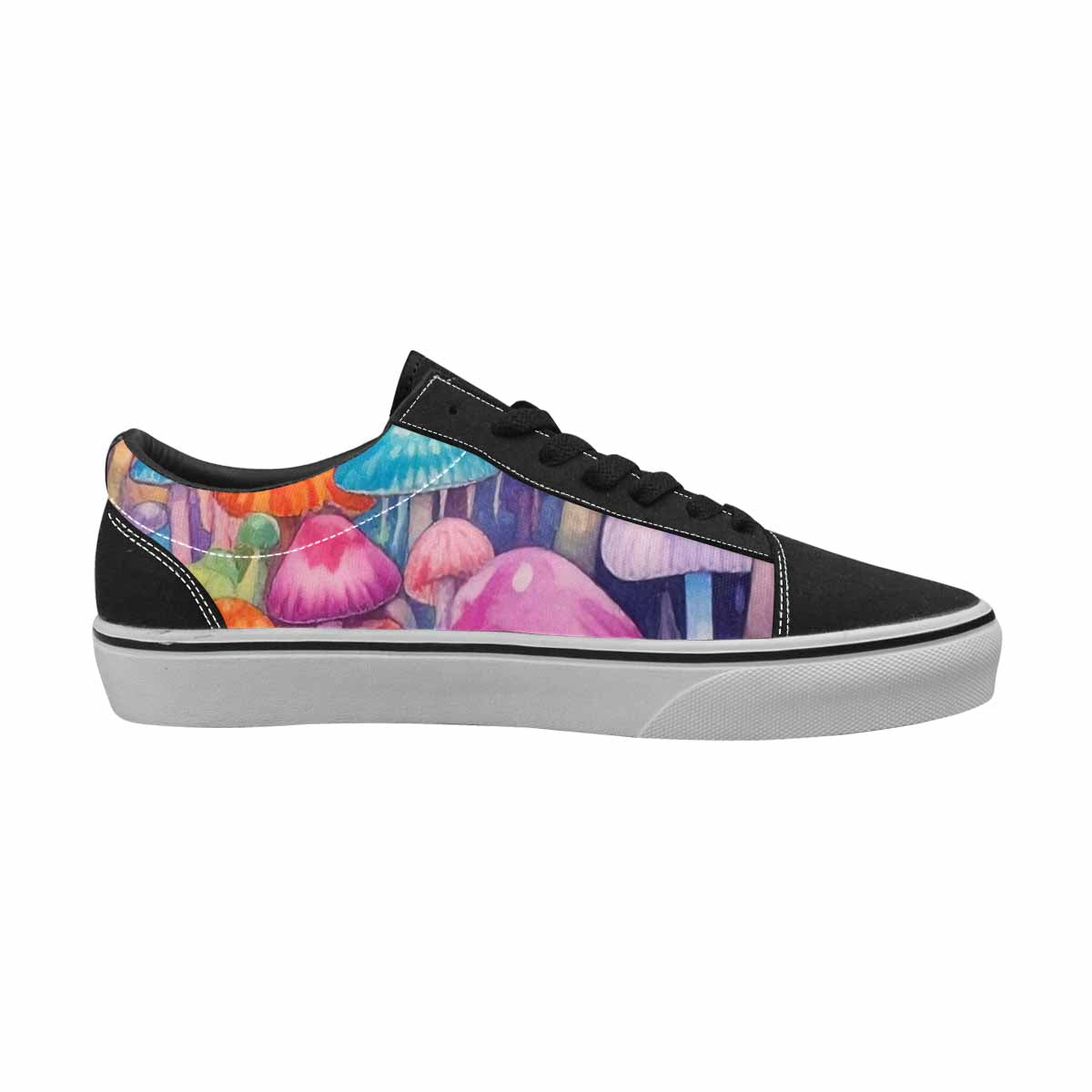 WOMEN'S Mushrooms  Tie Dye Lace-Up Canvas Cottagecore Custom Sneakers