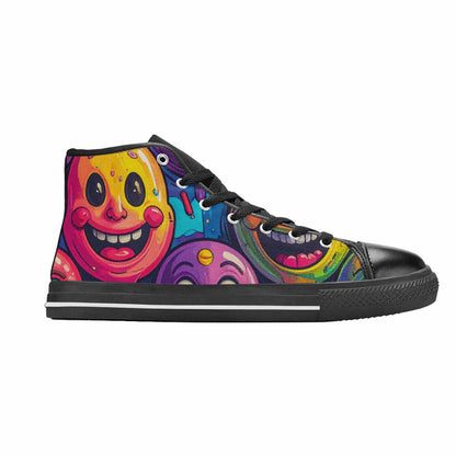 WOMEN'S Funny Looking Cartoon High Top Canvas Grunge Shoes