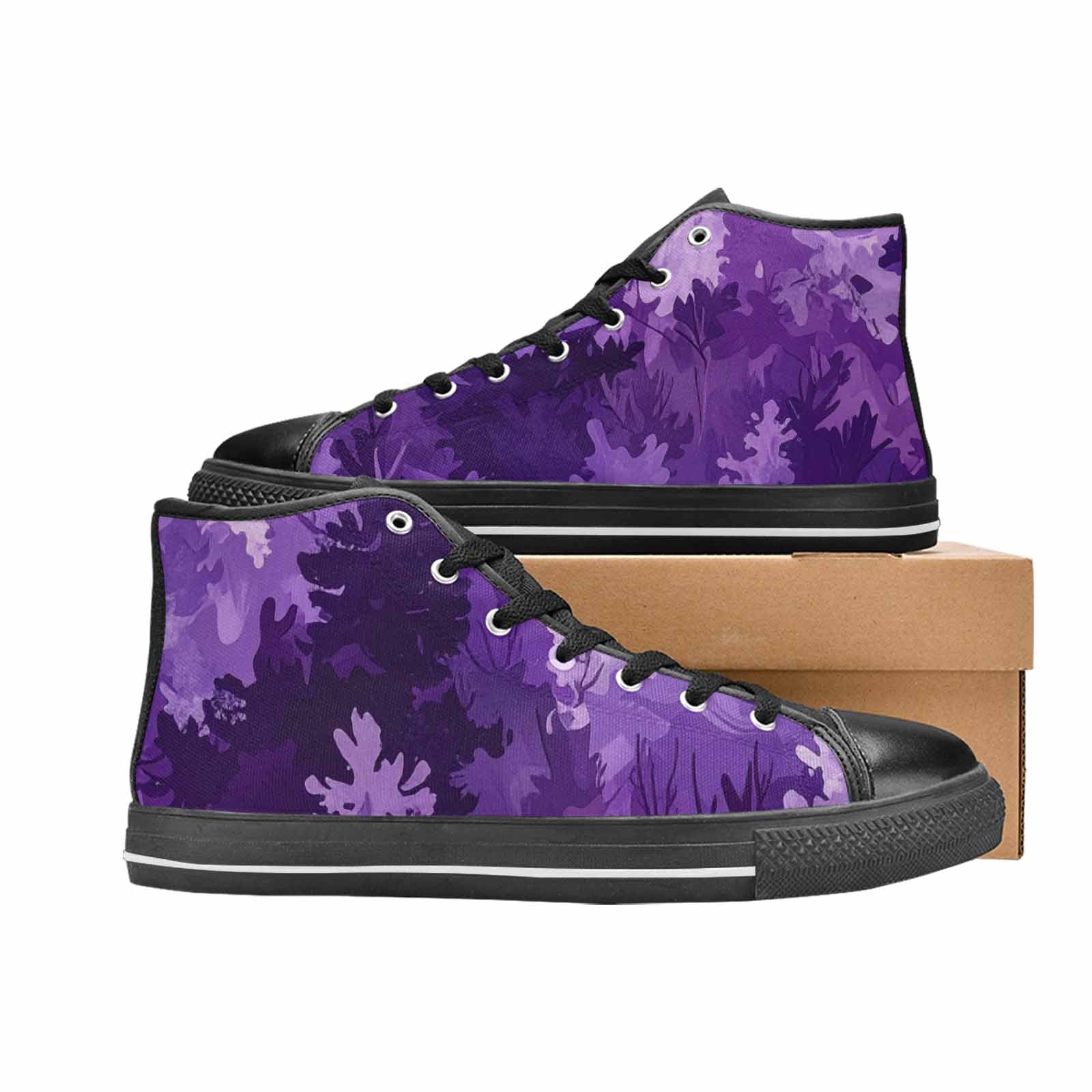 WOMEN'S Military Camouflage Blotch High Top Canvas Wallpaper Art Shoes