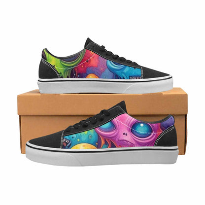WOMEN'S Aliens  Tie Dye Lace-Up Canvas Neon Fantasy Custom Shoes