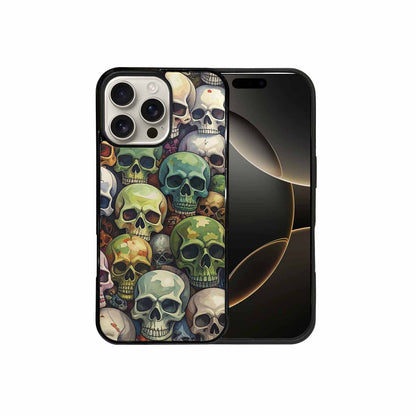 iPhone 16 Pro Max Case — Skulls Pattern Hundreds Of Sma, Custom Print Case Cover
