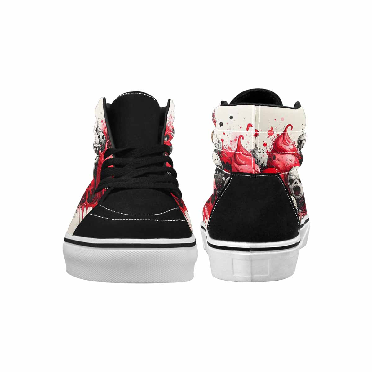 MEN'S Ice Cream Monsters (black High Top Canvas Vivid Custom Sneakers