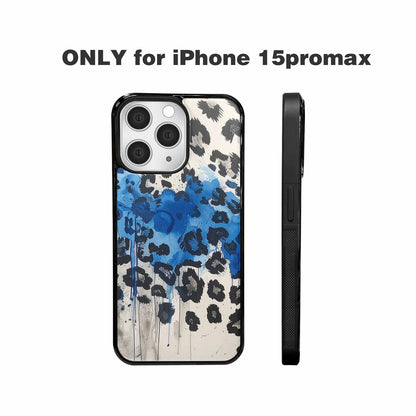 iPhone 15 Pro Max Case — Animal Print Black Blue Ink Animal, Custom Designed Case Cover
