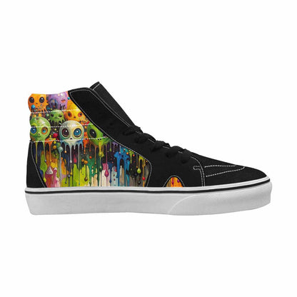 MEN'S Aliens  Camo Melting High Top Canvas Kaleidoscope Sneakers
