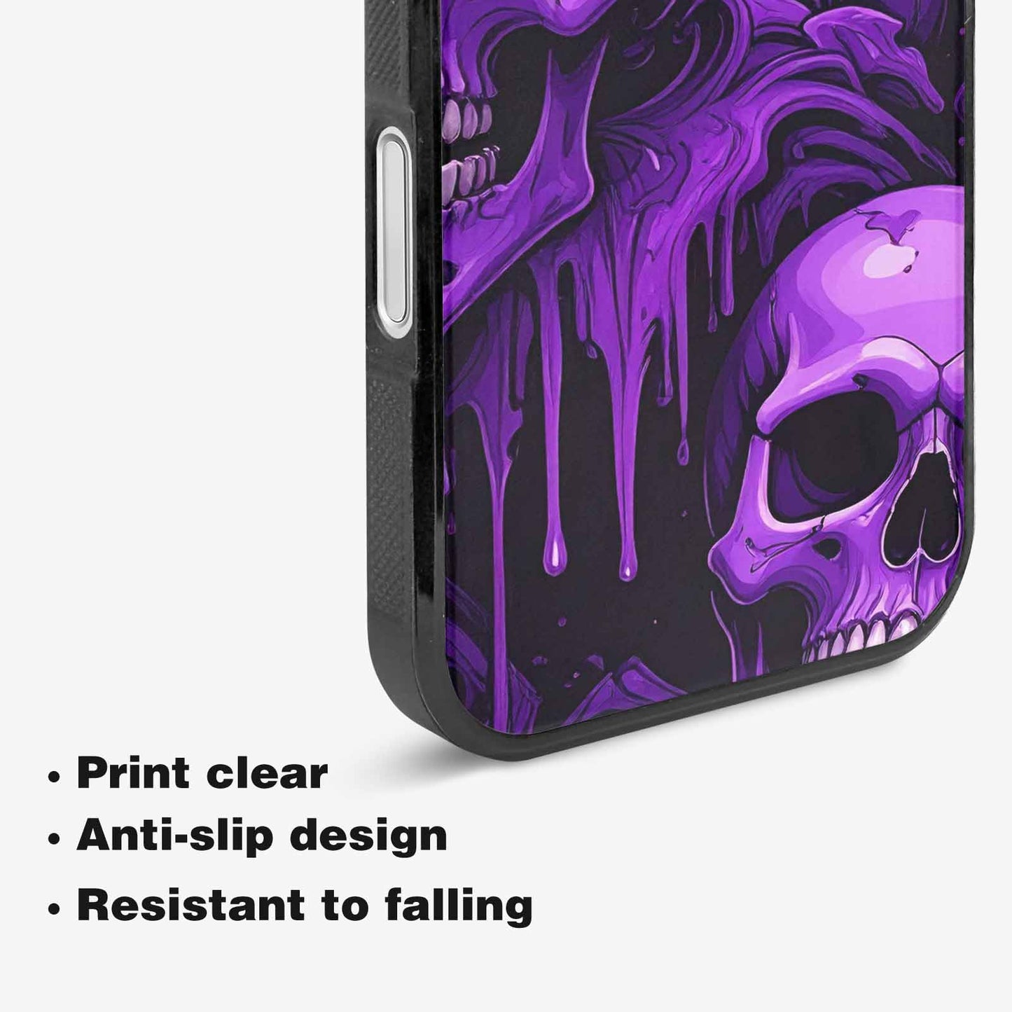 iPhone 16 Case — Monochrome Purple Skeletons Neon Drip Melting, Original Design Phone Case