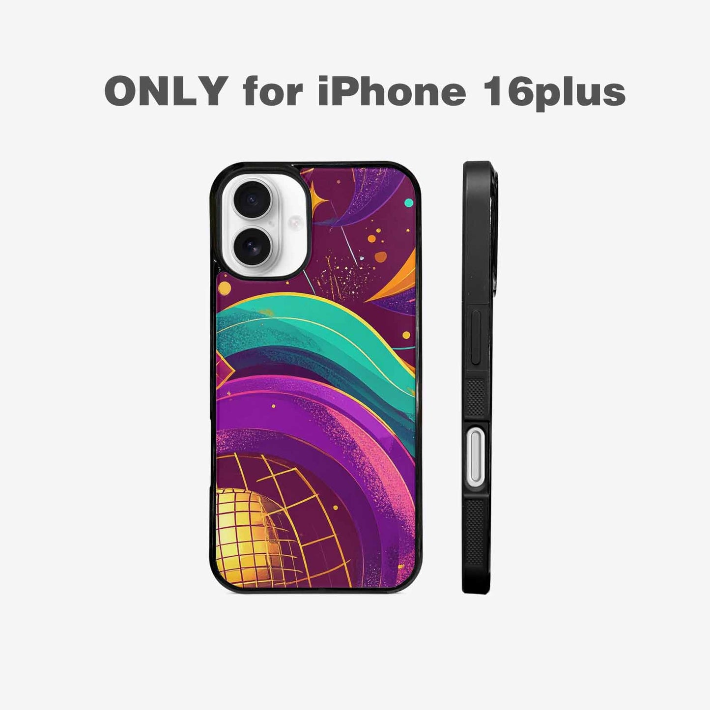 iPhone 16 Plus Case — 1970s Disco Art Pattern, Original Design Phone Case