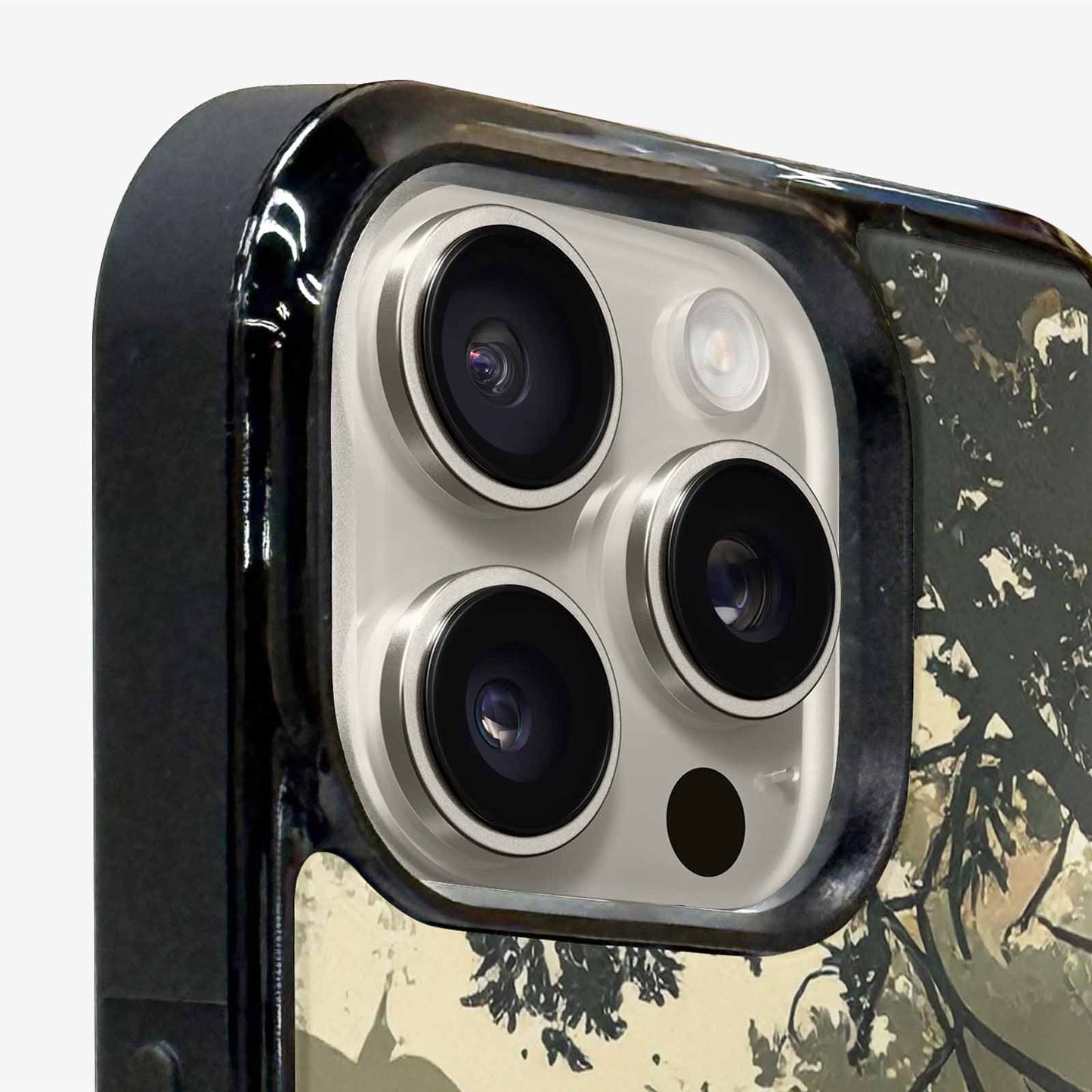 iPhone 15 Pro Max Case — Hunting Camouflage Pattern With Deer And, Custom Designed Case Cover