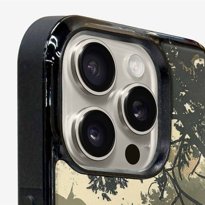 iPhone 15 Pro Max Case — Hunting Camouflage Pattern With Deer And, Custom Designed Case Cover