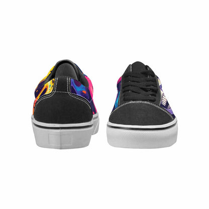 WOMEN'S Skeleton People Face Canvas Lace-Up Aesthetic Custom Sneakers