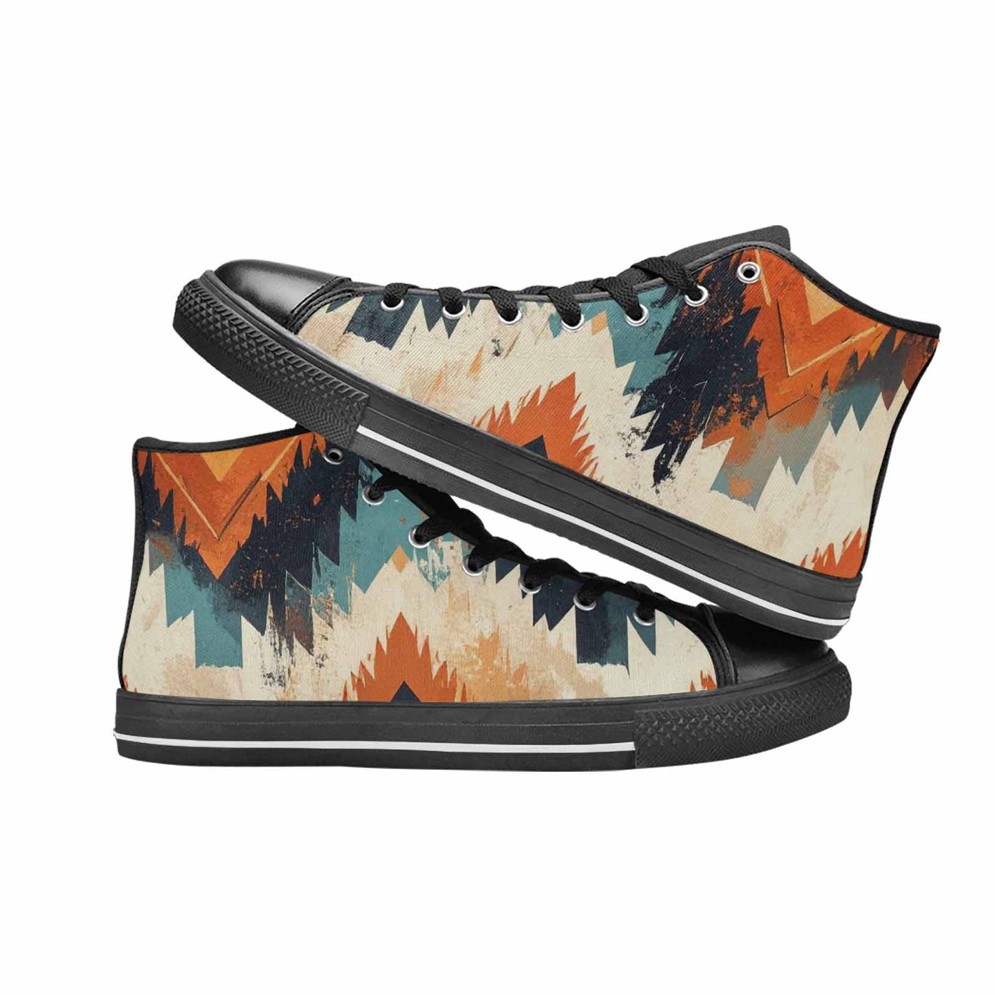 MEN'S Southwestern Geometric Diamond High Top Canvas Cottagecore Shoes
