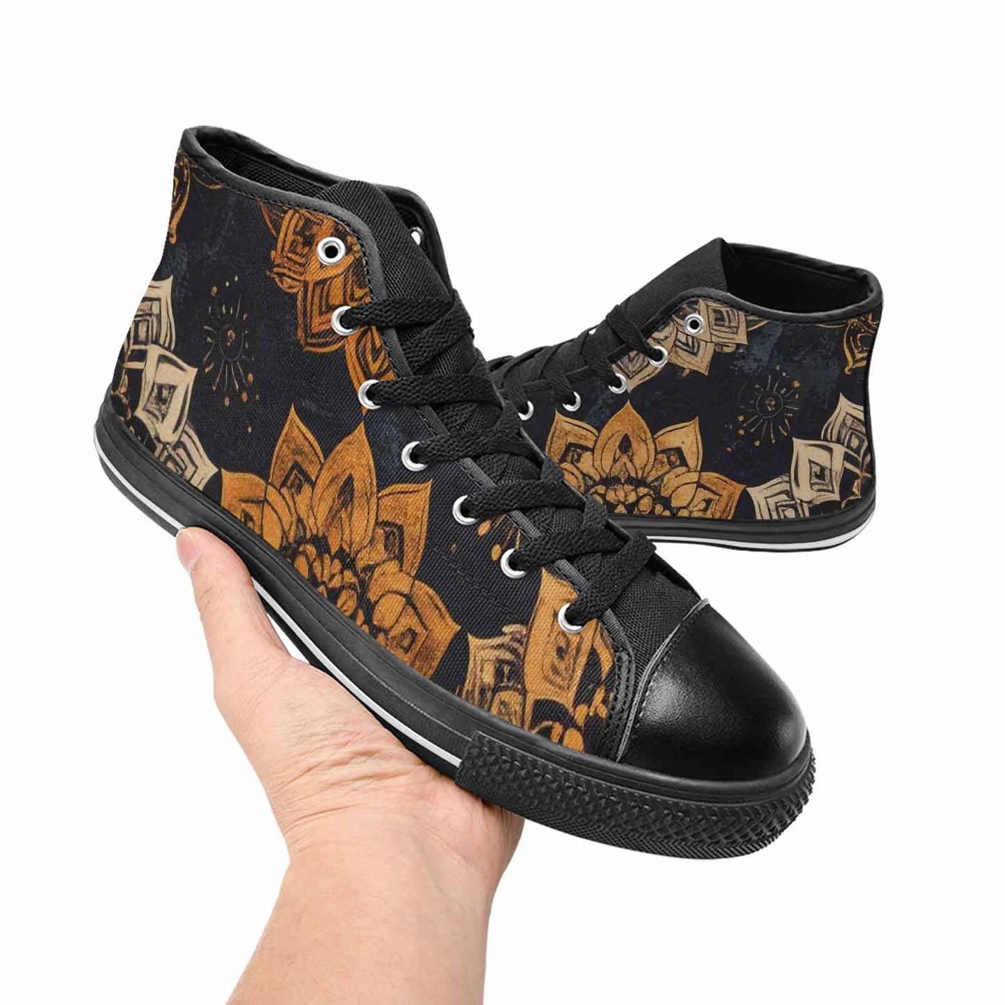 WOMEN'S Mandala High Top Canvas Wallpaper Art Shoes