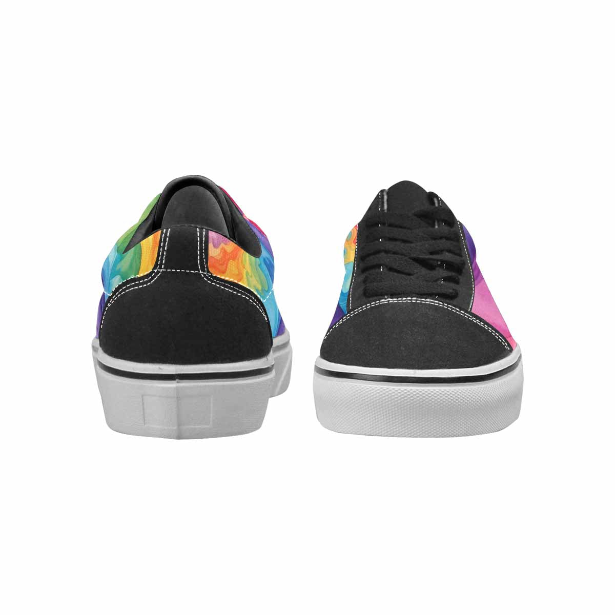 WOMEN'S Tie Lace-Up Canvas Melting Art Custom Sneakers