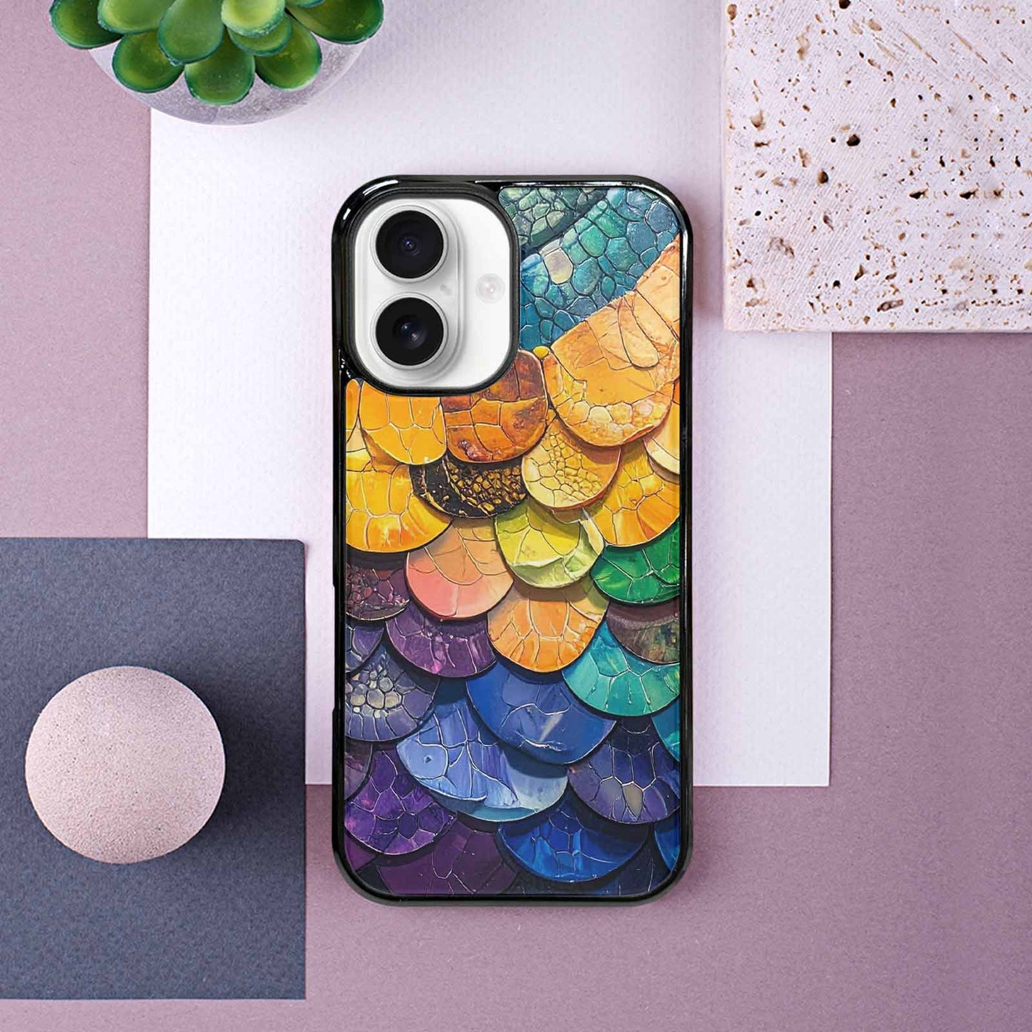 iPhone 16 Case — Reptile Scale Full Color Vibrant Reptile, Custom Phone Case