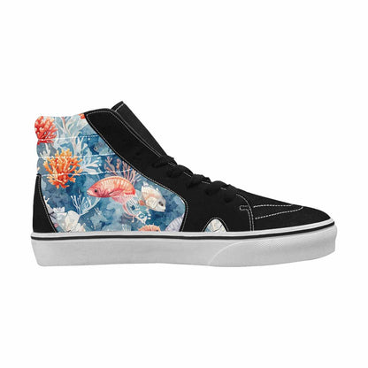 MEN'S Fish Scale Coral High Top Canvas Grunge Custom Shoes