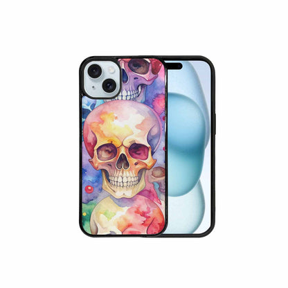 iPhone 15 Plus Case — Kulls Watercolor Skulls Small Skull Pattern, Customized Protective Case