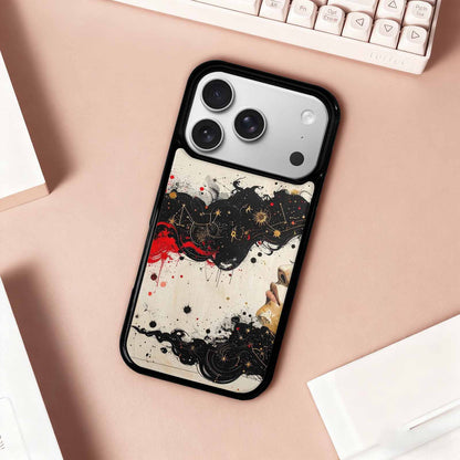 iPhone 17 Pro Case — Black Red Ink Zodiac Constellation Original, Unique Phone Case Design