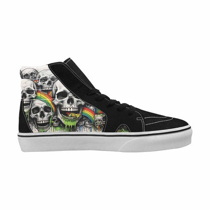MEN'S Rainbow From Skull S High Top Canvas Vibrant Chaos Custom Sneakers