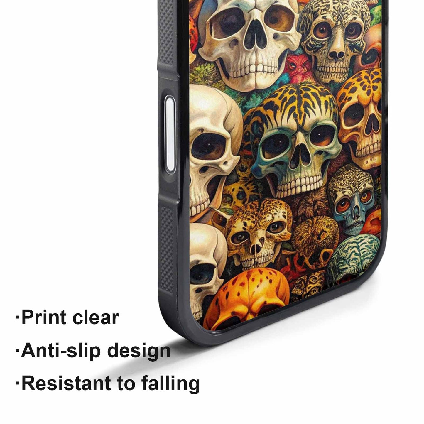 iPhone 17 Pro Max Case — Skulls Animal Print Gothic Skulls, Unique Phone Case Design