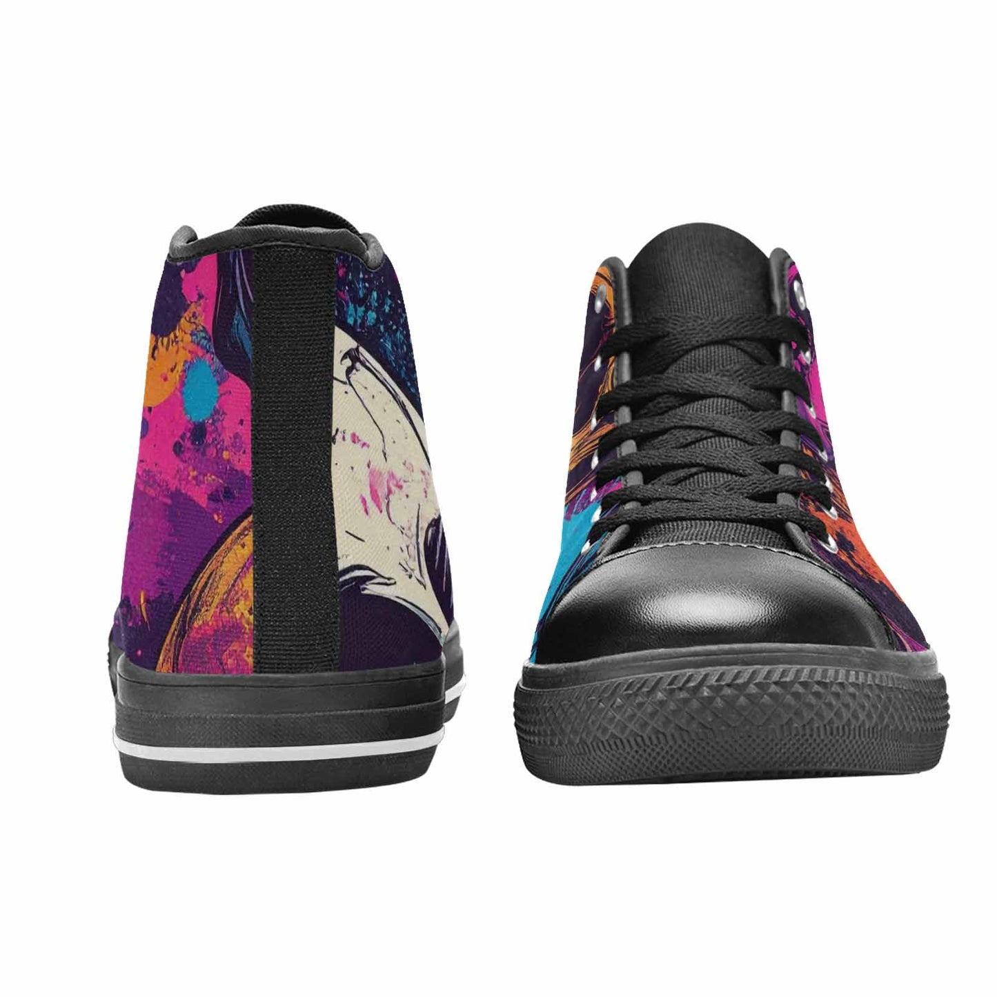 MEN'S Skulls Splatter Comic High Top Canvas Dark Academia Sneakers