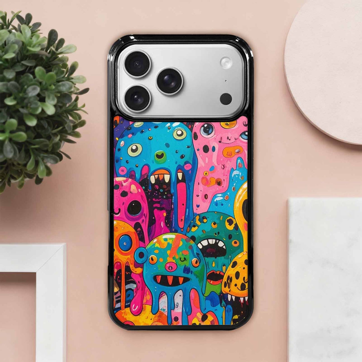 iPhone 17 Pro Max Case — Melting Aliens Pattern Alien Scifi, Unique Phone Case Design
